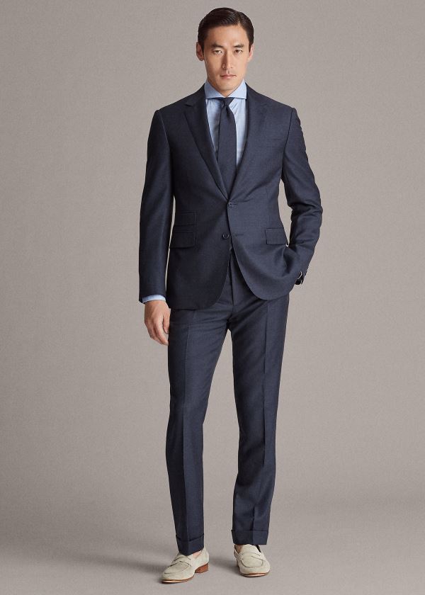 Trajes Ralph Lauren Hombre Azul Marino - Gregory Handmade Wool - TFYVJ2160